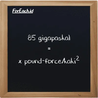 Contoh konversi gigapaskal ke pound-force/kaki<sup>2</sup> (GPa ke lbf/ft<sup>2</sup>)